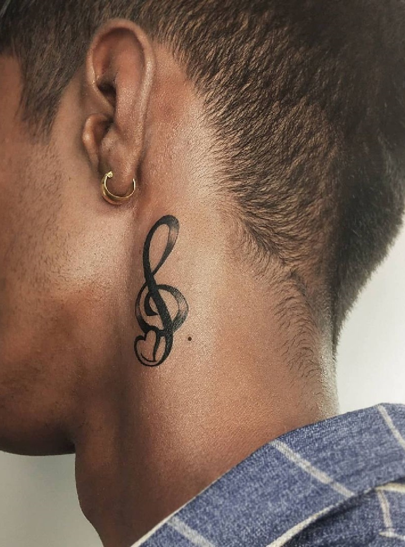 S Letter Tattoo On Neck