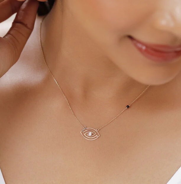 14k Evil Eye Pendant Necklace