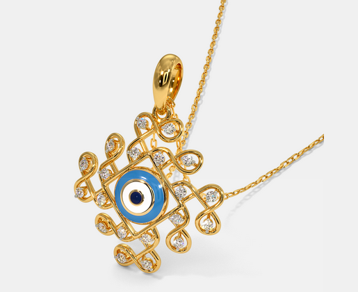 18k Gold Evil Eye Pendant