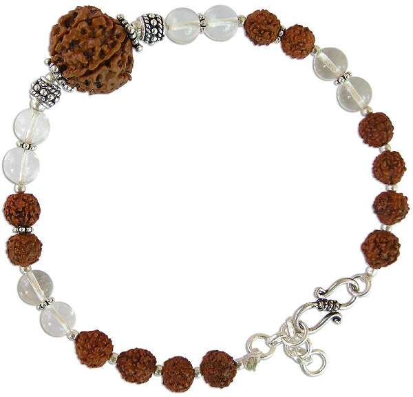 6 Mukhi Rudraksha Sphatik Bracelet