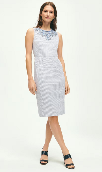 Beads Design Neck Dress