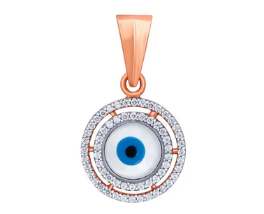 Big Rose Gold Evil Eye Pendant