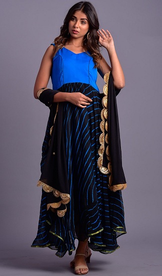 Black Chiffon Anarkali Salwar Kameez