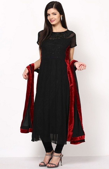 Black Designer Georgette Salwar Suit