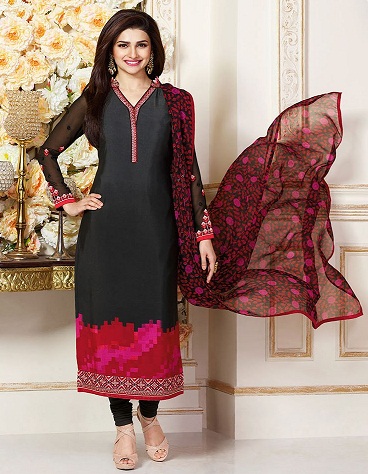 Black Salwar Suit in Crepe