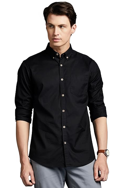 Black Shirt And Grey Pant Combination