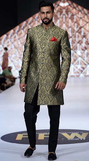 Black and Gold Sherwani
