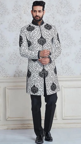 Black and White Sherwani
