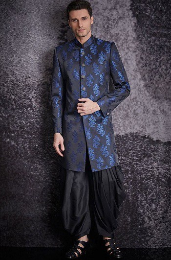 Blue and Black Sherwani