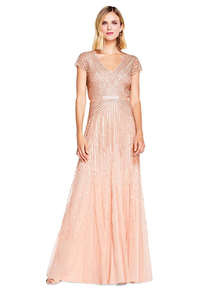 Cap Sleeve V Neck Dress