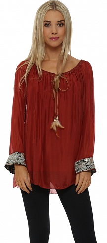 Classic Sequined Sleeves Round Neck Top