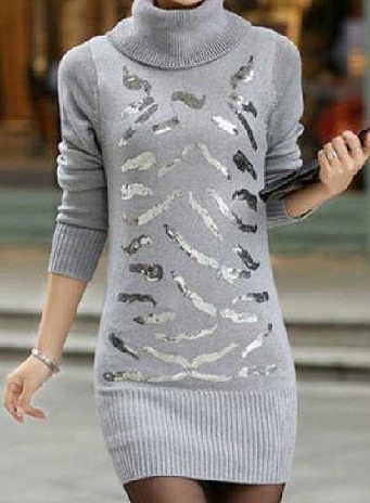 Color Sequin Turtle Neck Top 8