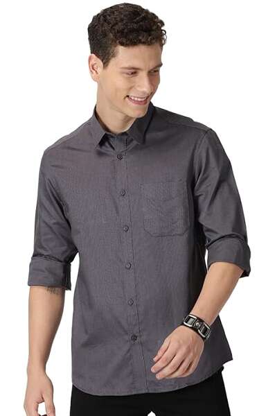 Dark Grey Colour Shirt And Matching Pant