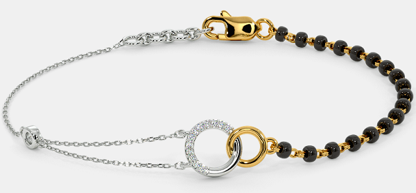 Designer White Gold Mangalsutra Bracelet