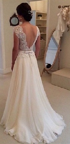 Elegant Open Back Wedding Dress