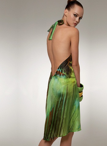 Exotic Green Open Back Dress