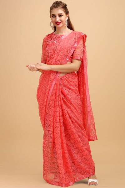 Floral Lace Saree