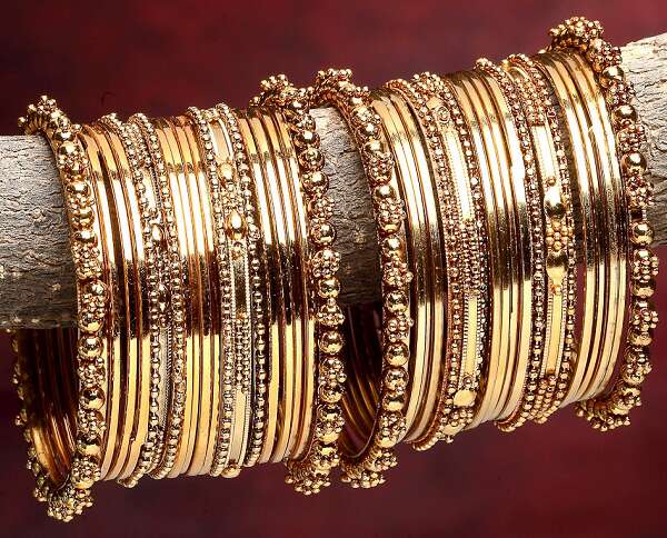 Golden Oxidised Bangles