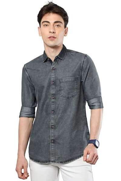 Grey Denim Shirt And Matching Pant