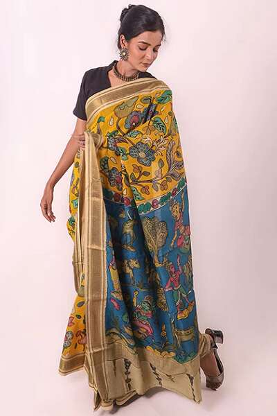 Hand Painted Kalamkari Saree