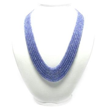 Indian Blue Row Bead Pendant Necklace