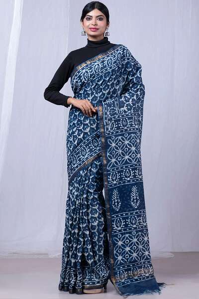 Indigo Chanderi Sarees
