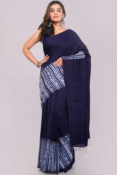 Indigo Shibori Saree Design