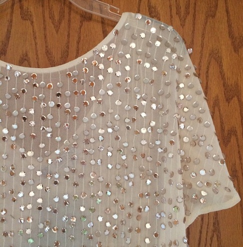 Ivory and Sequin Embellished Top