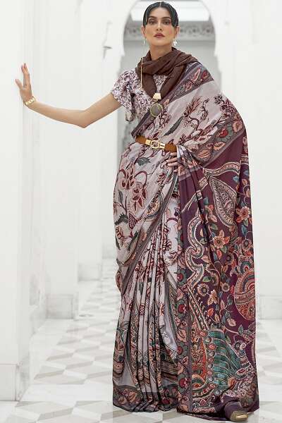 Kalamkari Crepe Saree