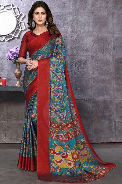 Kalamkari Georgette Saree