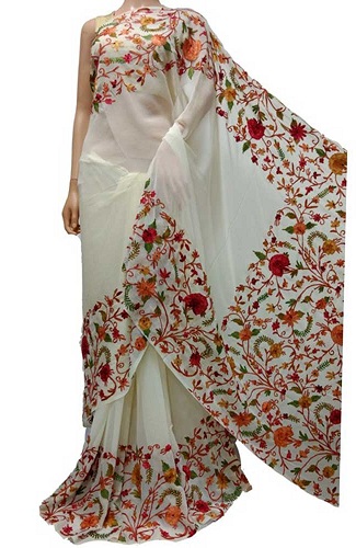 Kashmiri Aari Work Saree