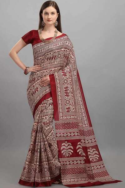 Khadi Printed Silk Saree