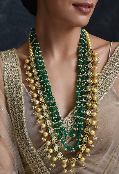 Kundan And Pearl Long Necklace