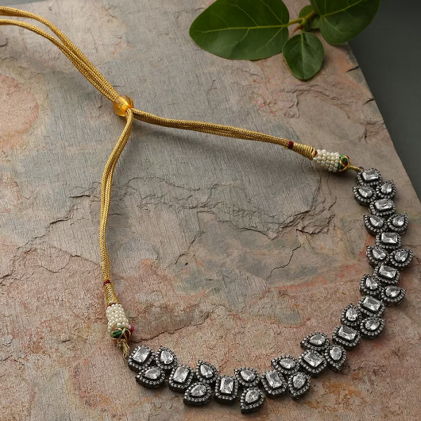 Kundan Silver Polki Necklace