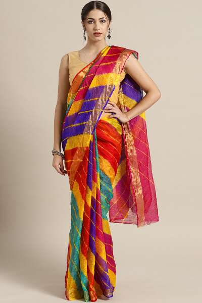 Multi Colour Leheriya Kota Sari
