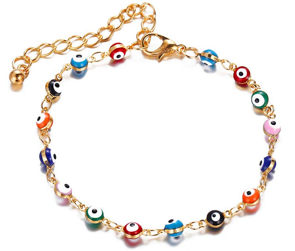 Multicolor Evil Eye Anklet