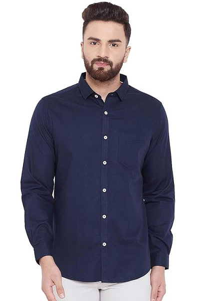 Navy Blue Shirt For White Pant