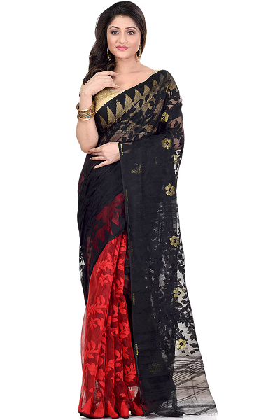 Net Jamdani Cotton Saree