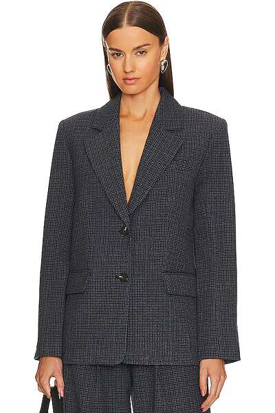 Oversized Plaid Check Blazer