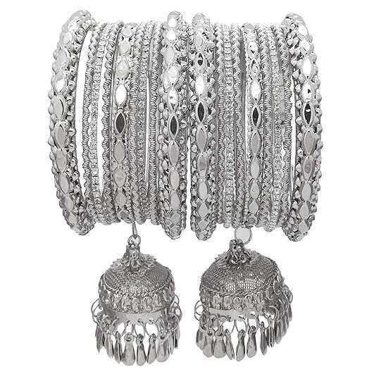 Oxidised Bangles With Latkan