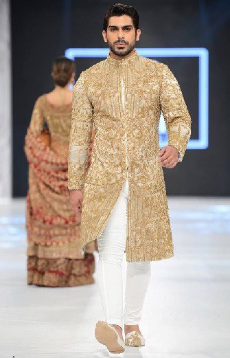 Pakistani Golden Sherwani