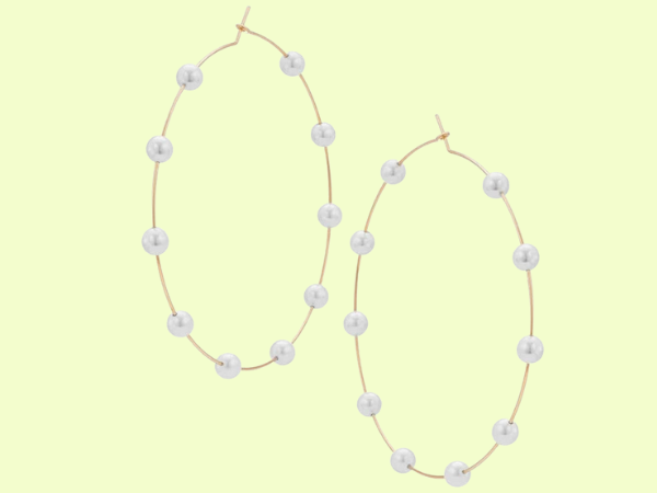 Pearl Big Hoop Earrings