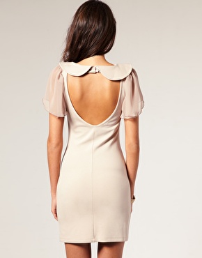 Peter Pan Collared Open Back Dress