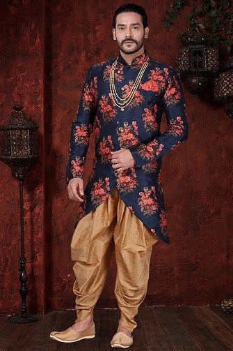 Red and Blue Sherwani