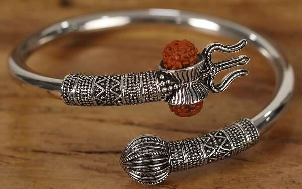 Rudraksha Cuff Trisula Damru Bracelet