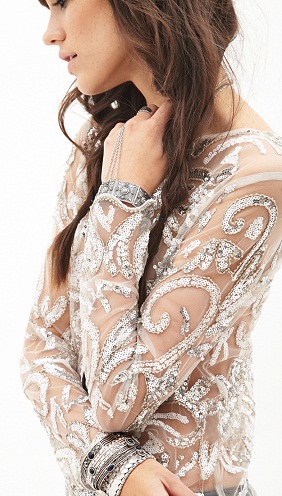 Sequin Mesh Top