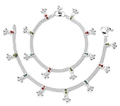 Silver Enamel Anklets