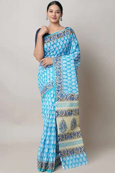 Sky Blue Kota Saree