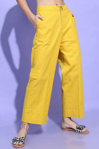 Solid Cropped Chinos