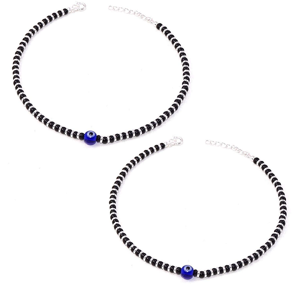 Sterling Silver Crystal Evil Eye Anklet